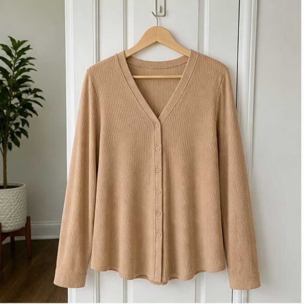Camel Button Blouse